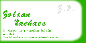 zoltan machacs business card